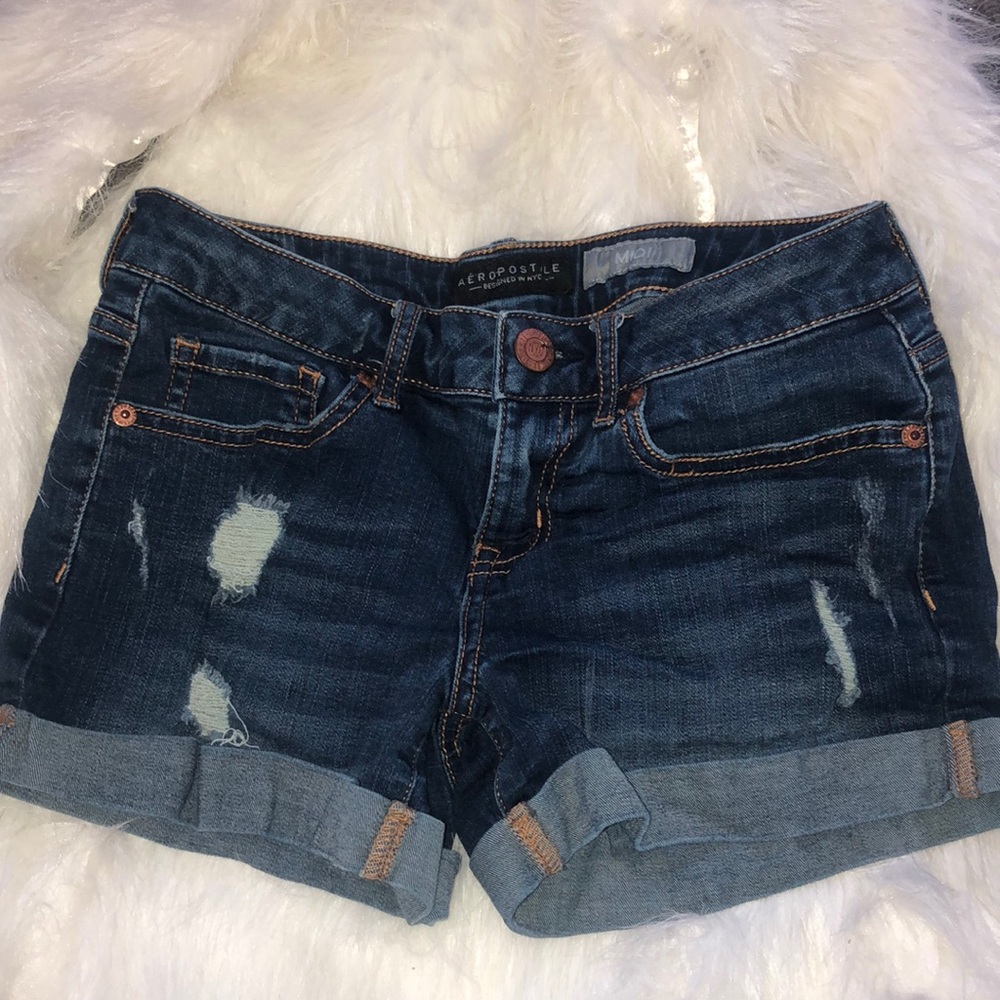 Distressed Denim Shorts